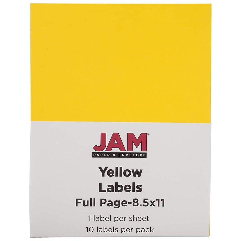 JAM PAPER Full Sheet Shipping Labels - Printable Sticker Paper - 8 1/2 x 11 - Yellow - 10 Full Pages/Pack - Image 5